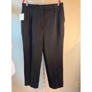 Bernard Zins For Saks‎ Fifth Black Pleat Wool Dress Pants Size 16 Made in France